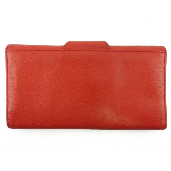 Salvatore Ferragamo long leather Wallet orange red - Picture 1 of 5